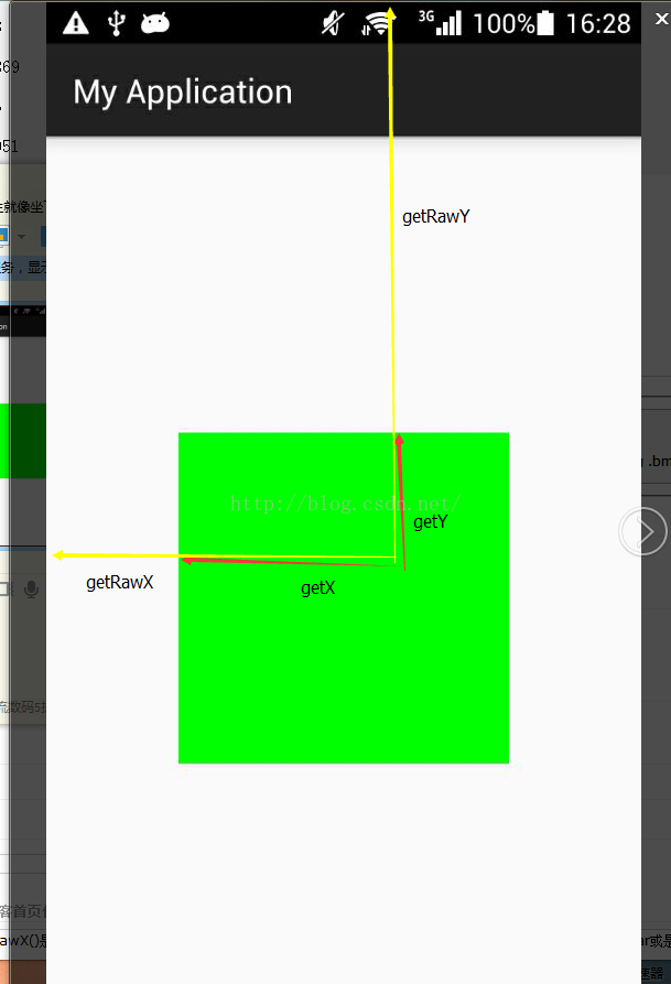 安卓坐标（getX(),getY(),getRawX(),getRawY()）