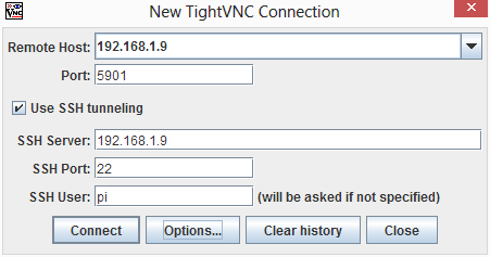 TightVNC Connection Window