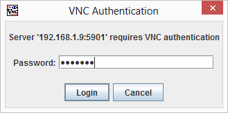 TightVNC VNC Authentication Window