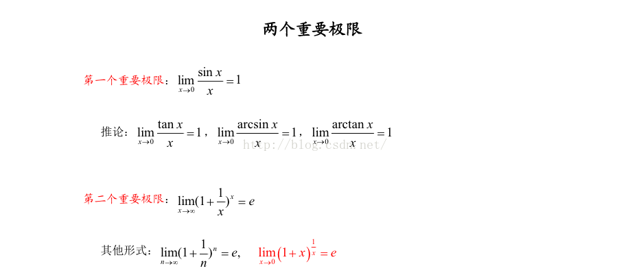 数学中的两个重要极限公式 Wusecaiyun的专栏 Csdn博客 两个重要极限公式