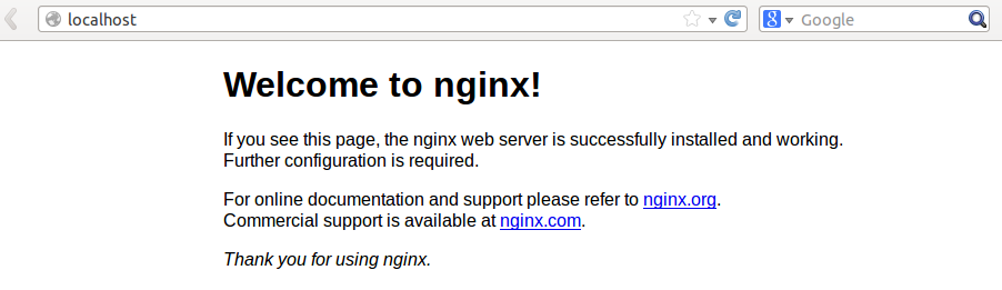 nginx welcome