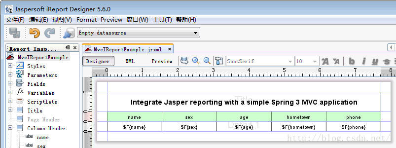 Jasper report spring on sale mvc