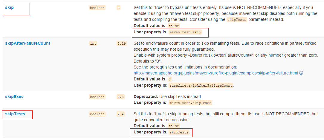 skip&skipTests
