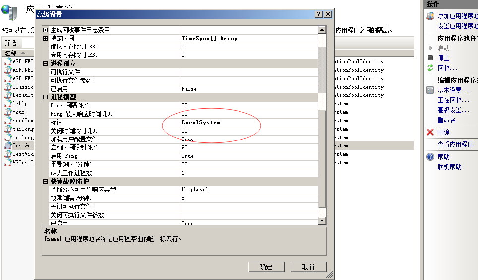 本地IIS浏览网站出现503错误