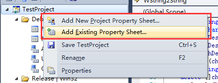 Import and Export Property sheet
