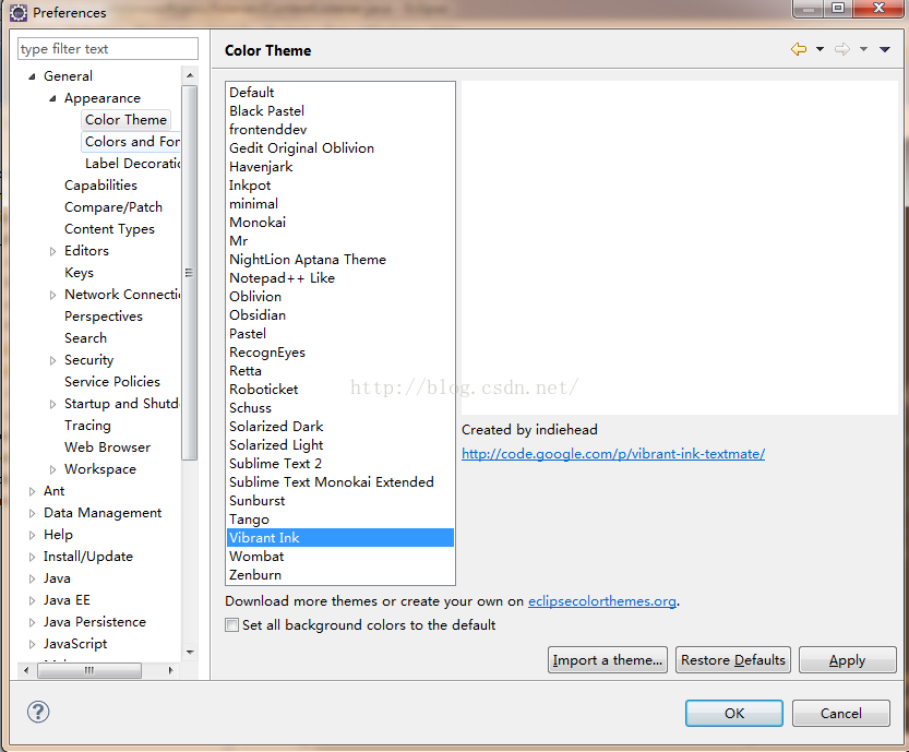 如何为Eclipse安装主题(eclipse color theme)
