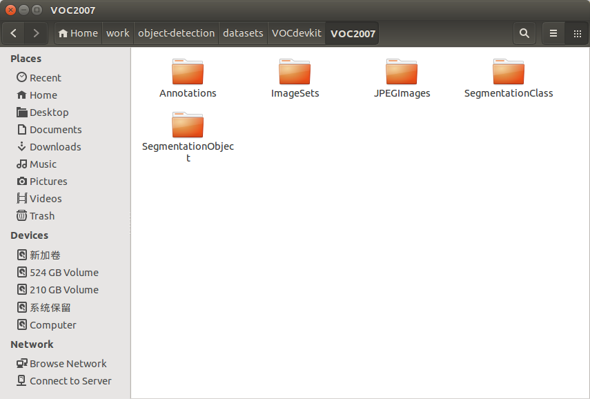 VOC2007目录结构