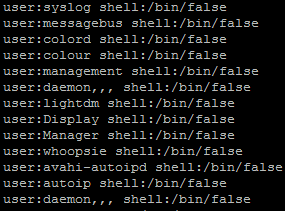 用户名和对应的shell