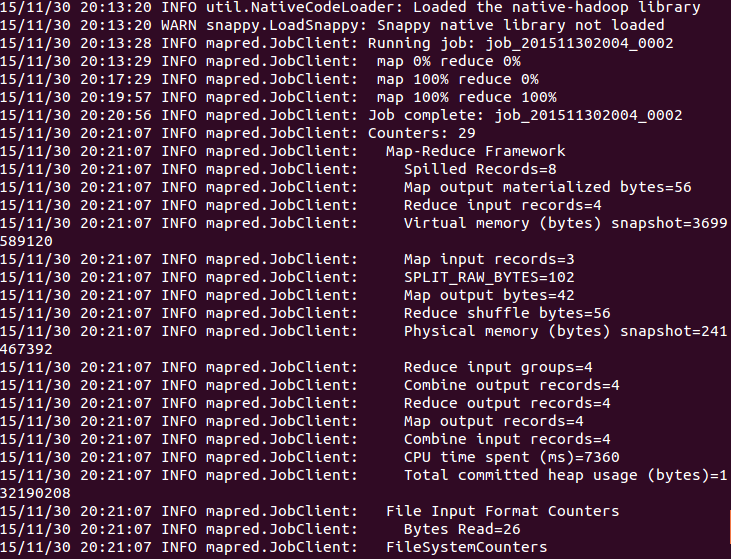 hadoop1.2.1运行wordcount报错