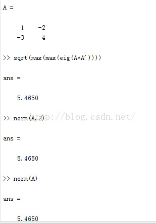 matlab之norm函数
