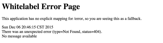 Whitelabel Error Page