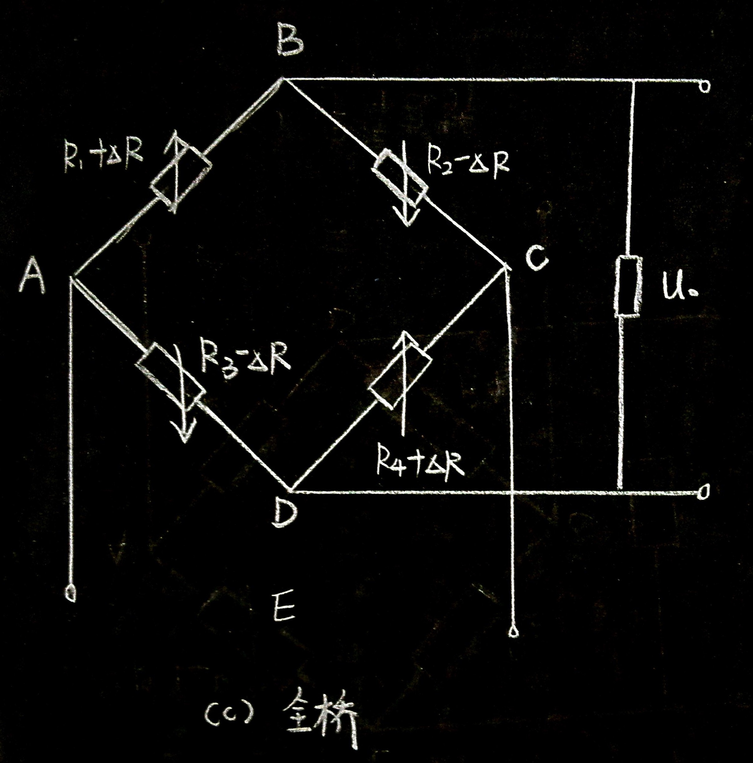 全桥半桥1 将电阻应变片接入电桥电路充当某一桥臂.