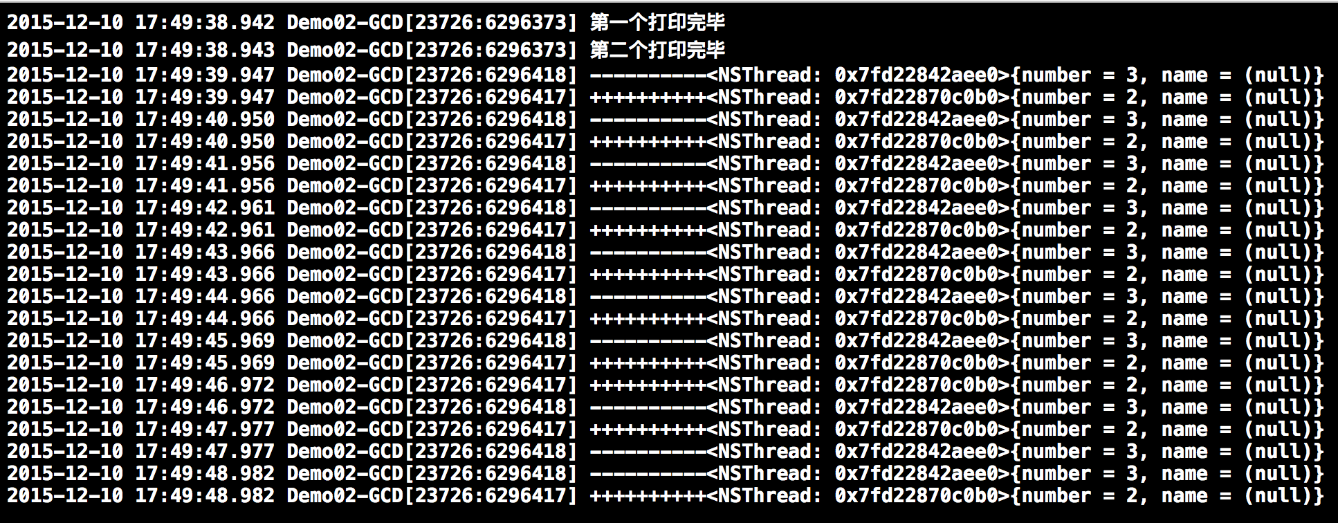 并行队列异步执行打印结果