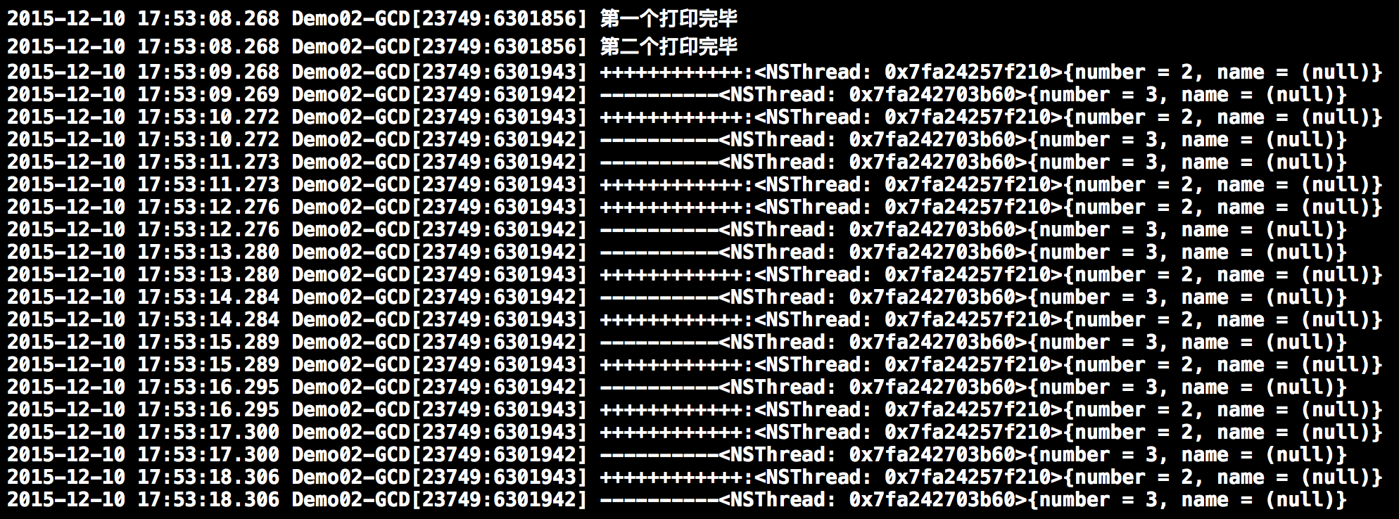 全局队列异步执行打印结果