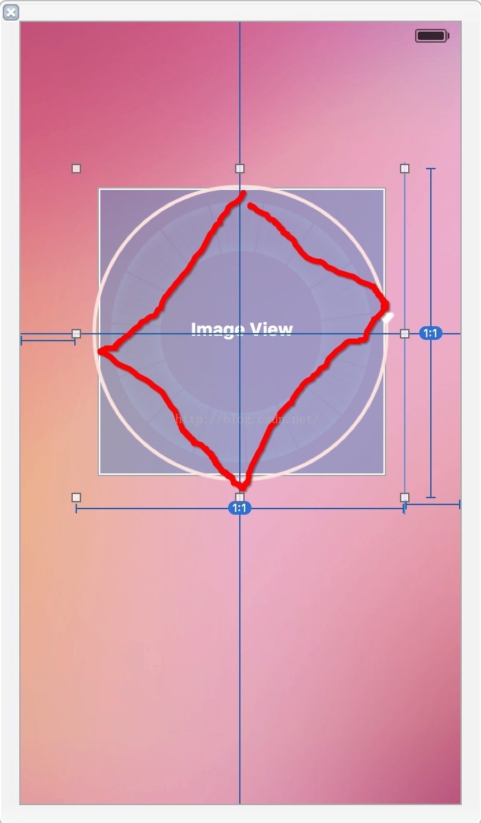 iOS 7 使用CGAffineTransformMakeRotation在autolayout布局下旋转图片变形.