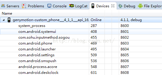 LogCat中没有信息显示：device disconnected:1