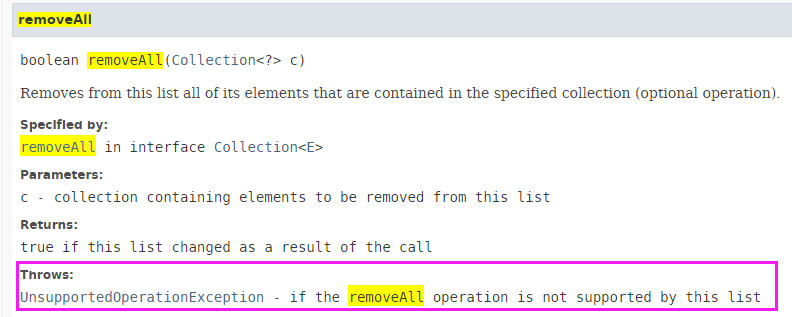 removeall-throws-java-lang-unsupportedoperationexception-list-removeall