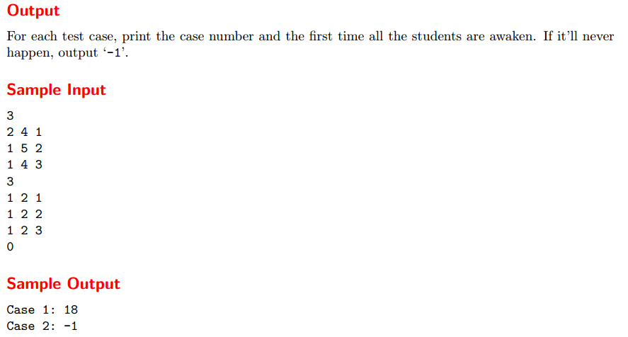 UVa 12108  Extraordinarily Tired Students（特别困的学生）