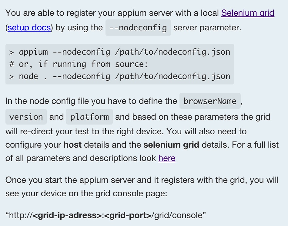 appium 注册selenium grid说明