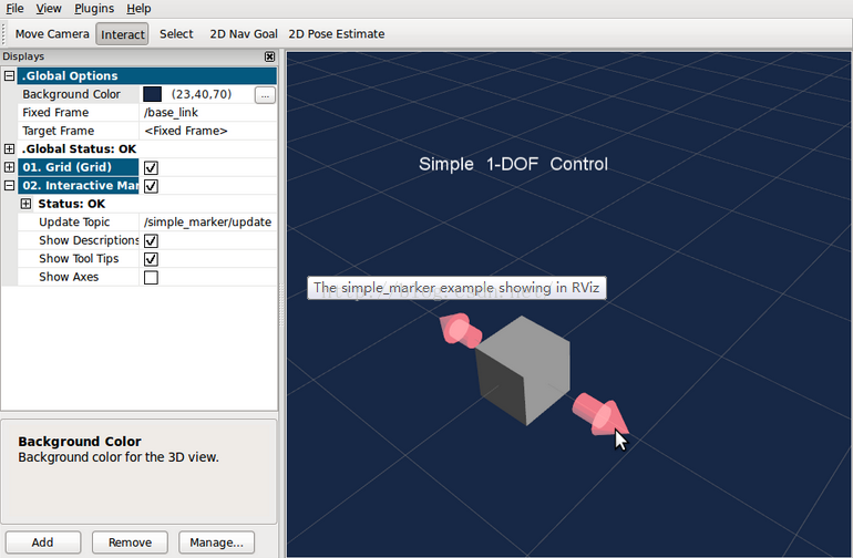 ROS学习笔记(八)::RVIZ::Interactive Markers: Writing a Simple Interactive Marker Server