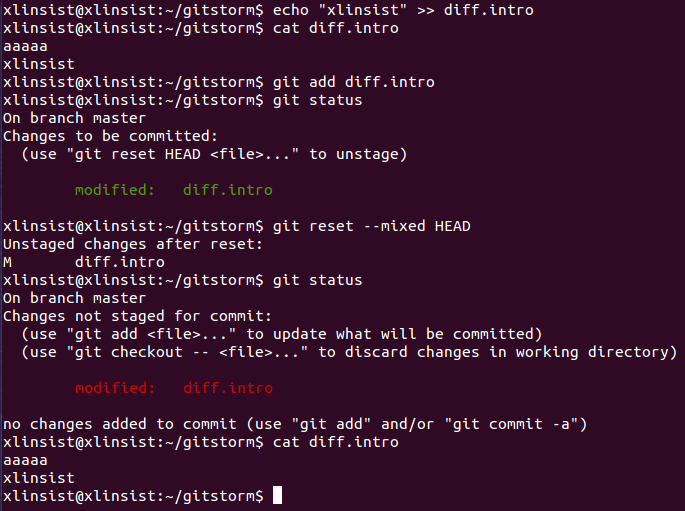 git reset