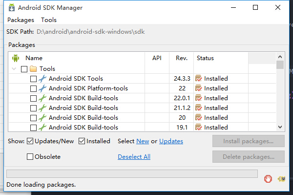 SDK Manager界面