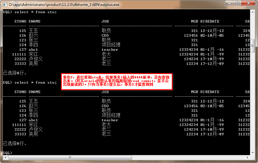 oracle事务隔离级别查看_oracle数据库隔离级别