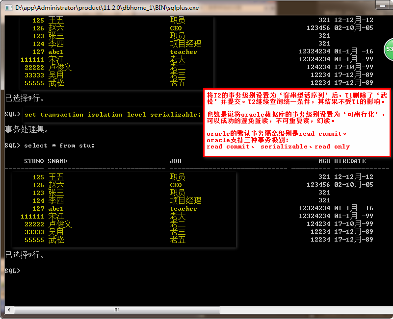 oracle事务隔离级别查看_oracle数据库隔离级别