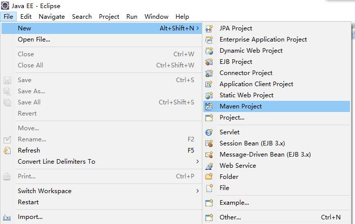  file --> new --> maven project 