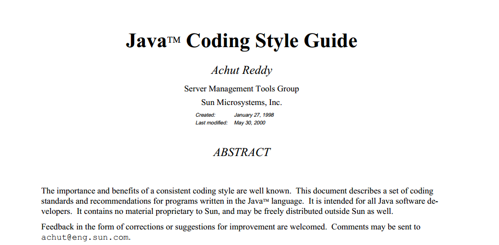 Java-Coding-Style-Guide