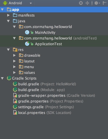 Android选项工程结构图