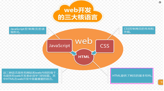 web开发的三大核心语言