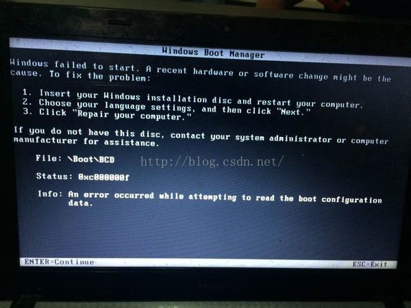 裝ghost遇到的問題之一“Windows failed to start. A Recent hardware or software