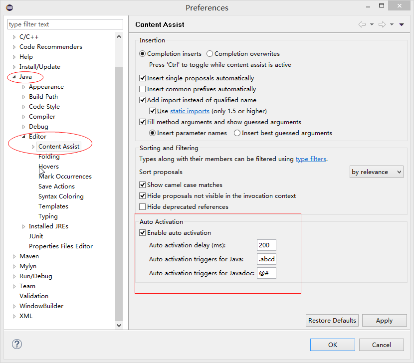 找到Auto Activation to java