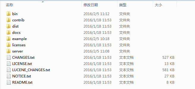 解压后的目录结构