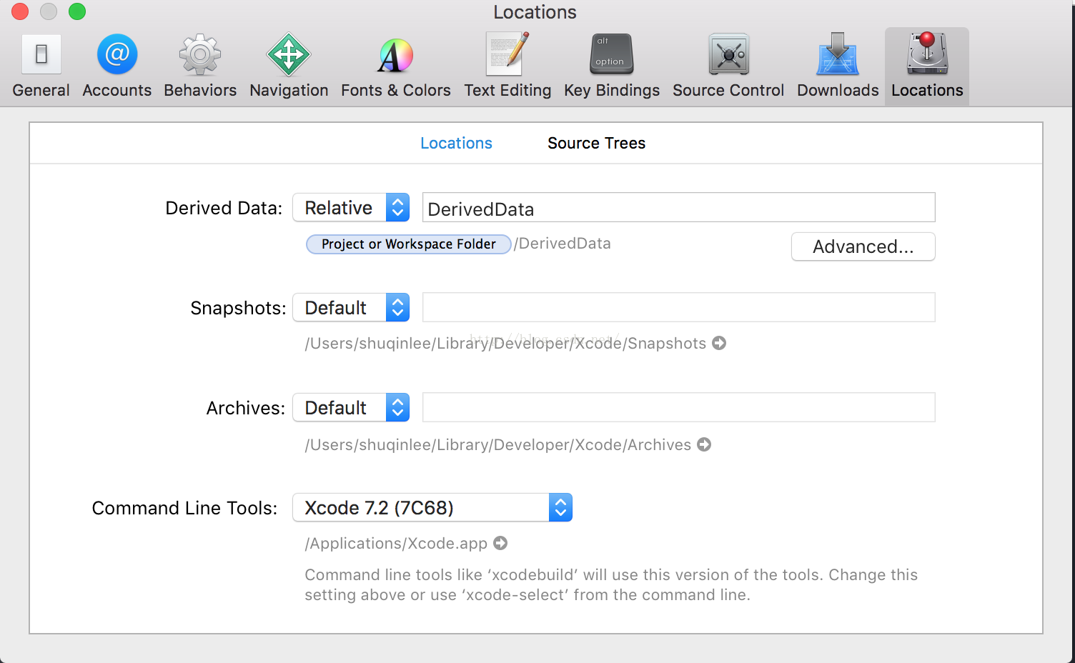 Behaviour account. Xcode. 6. Xcode. Preferences Xcode. Xcode 2.