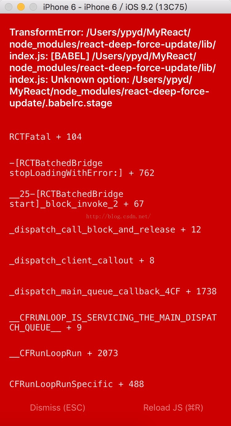 React Native iOS 之error babelrc.stage