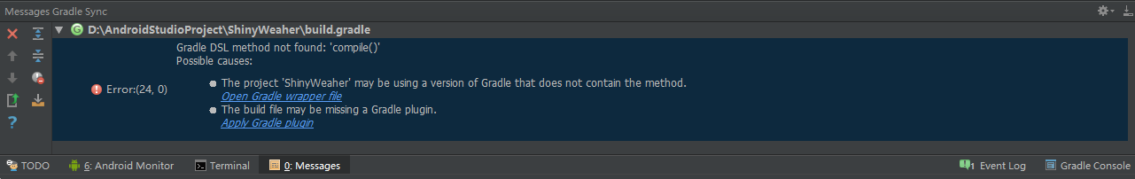 Gradle DSL method not found