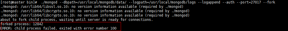 【Linux运维入门】MongoDb启动报错：ERROR: child process failed, exited with error number xx