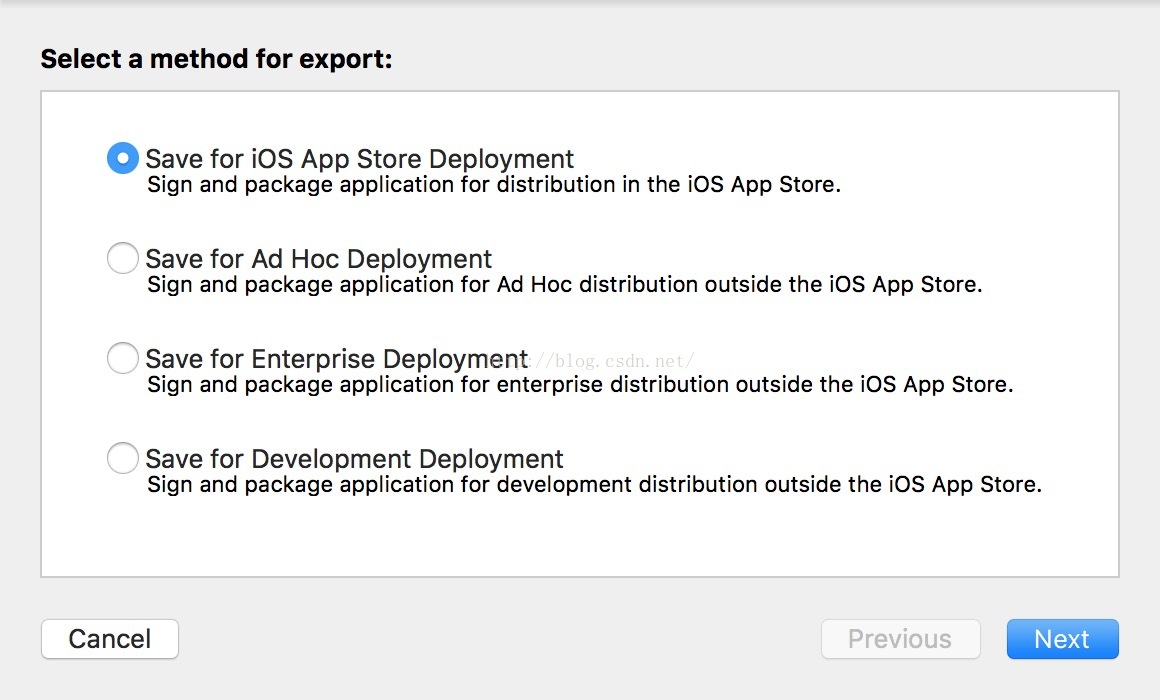 iOS 导出ipa包时四个选项的意义