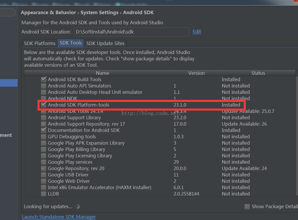  the sdk platform tools version 23 is too old to check apis