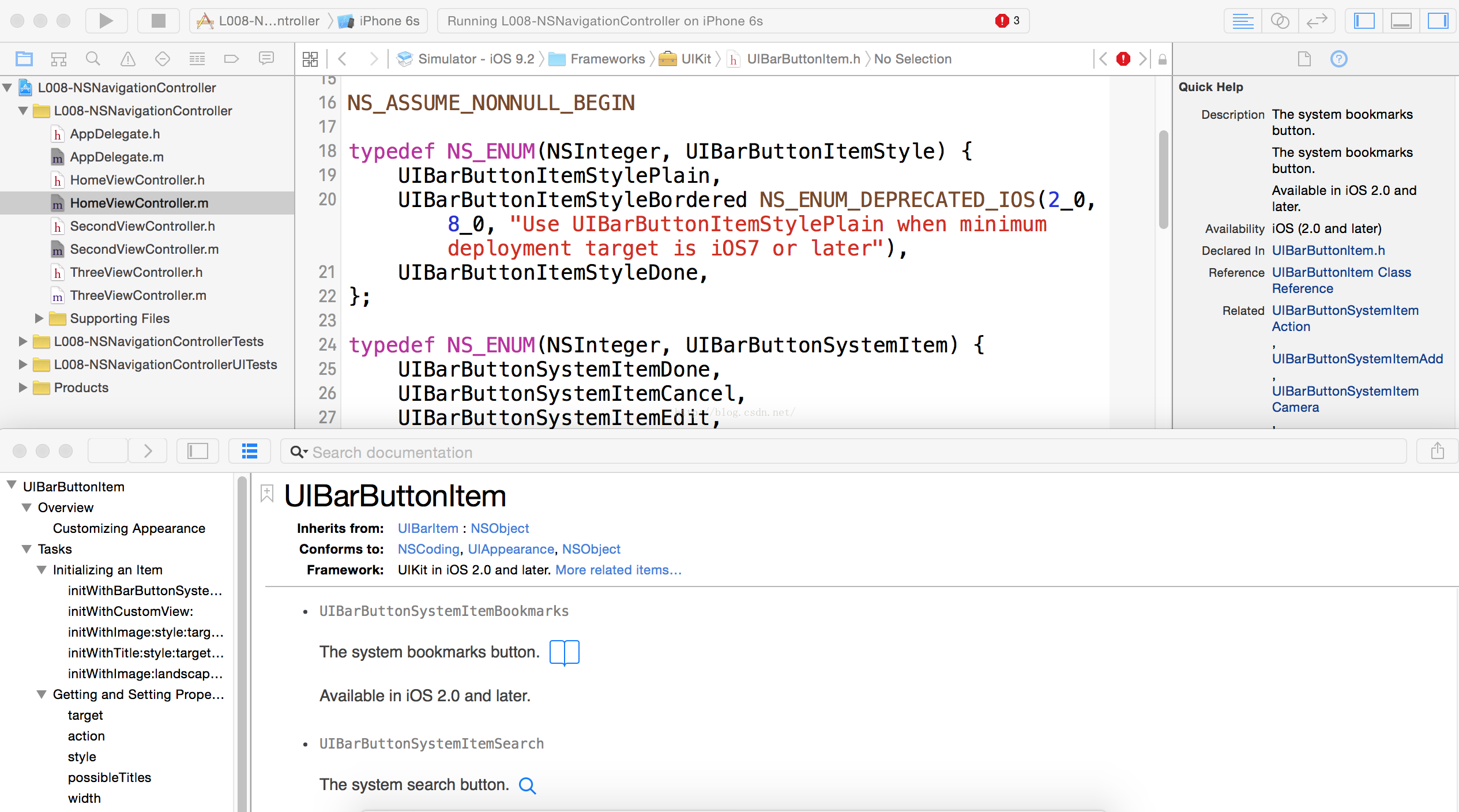 IOS学习 查看UIBarButtonSystemItem 类型图片  / pageControl的使用