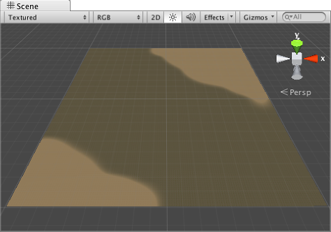 Grass terrain with dirt texture painted on corners