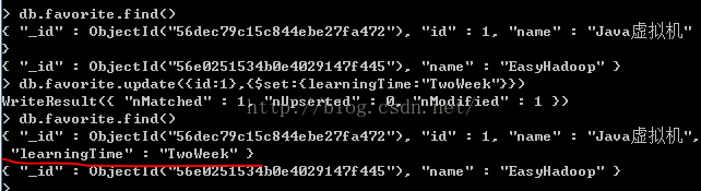 MongoDB学习—（4）文档的插入，删除与更新