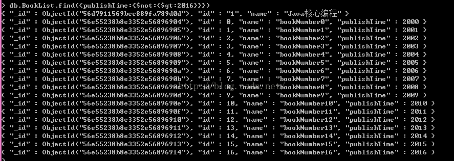 MongoDB学习—（6）MongoDB的find查询比较符