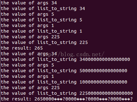 计算机生成了可选文字:the the the the the the the the the the the the the the the the the the value value value value value value value value of of of of of of of of args args args args result: 265 value of args value of list value of args value of list value of args value of list value of args value of list result: 34 34 5 1 225 225 34 _to_strtng 34eeeeeeeeeeeeeeee 5 _to_strtng seeeeeeeeeeeeeeee 1 _to_strtng leeeeeeeeeeeeeeee 225 to string 2250000000000000000 