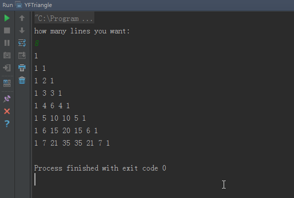 java 实现打印杨辉三角