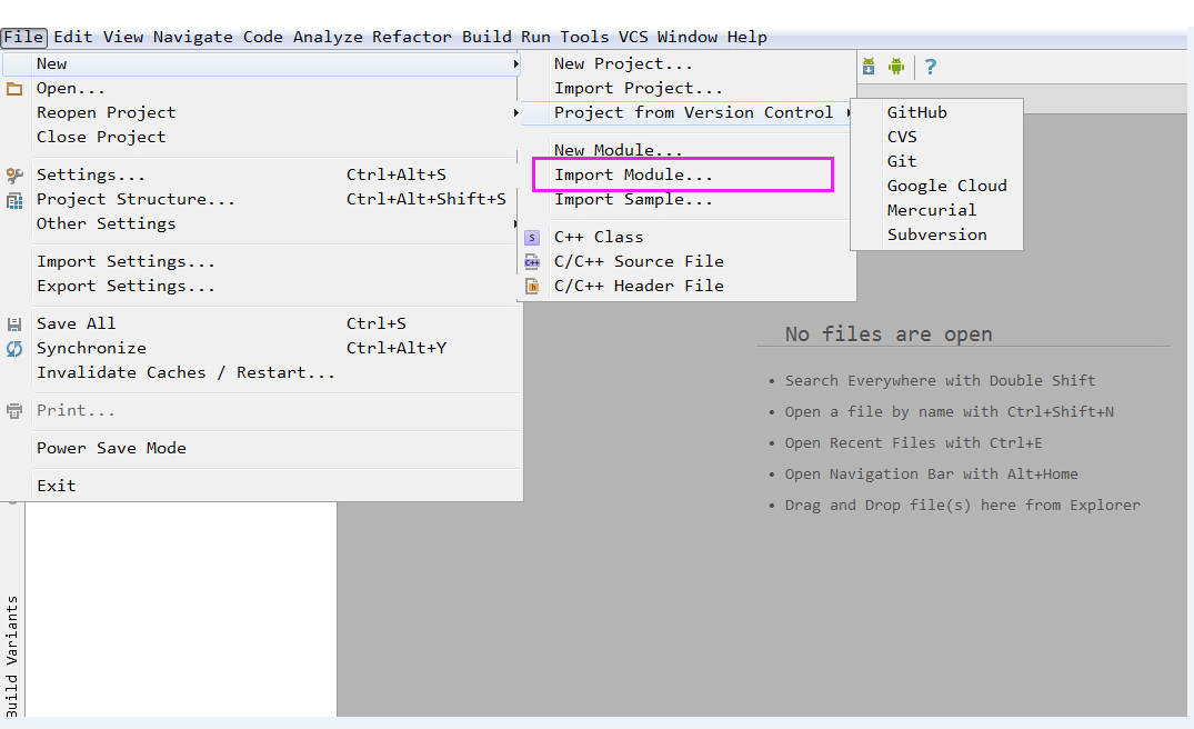 File  new  import Module   然后选择你要导入的依赖包  NEXT  Finish