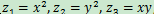 z_1=x^2, z_2=y2, z_3=xy,