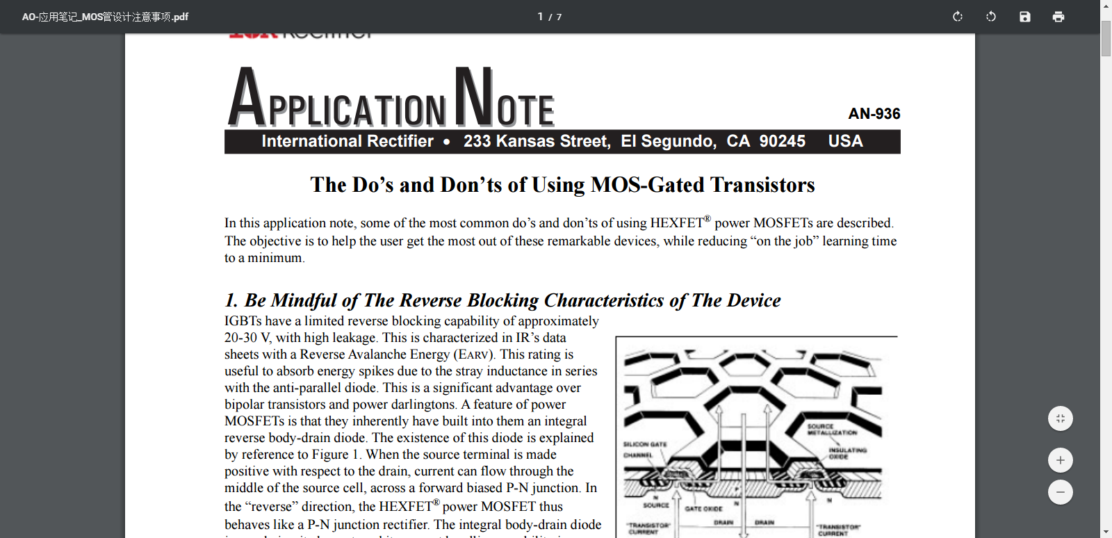 AN936:The_Do's_and_Don'ts_of_Using_MOS-Gated_Transistors